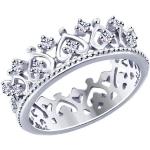 Zolotoy Silberring »Damen Ring Krone 94012788 Zirkonia Rhodiniert« (1-tlg., inkl. Schmuckbox), Silberschmuck für Damen Hergestellt in Russland