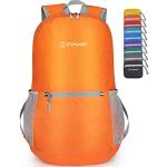 Orange Trekking-Rucksäcke mit Reißverschluss aus Nylon klappbar für Kinder klein 