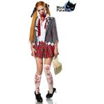 Schwarze Zombieschulmädchen-Kostüme & Schulmädchen-Halloweenkostüme für Damen Größe L 