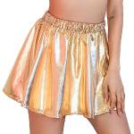 Reduzierte Goldene Skater Mini Faltenröcke aus Polyester für Damen Einheitsgröße 