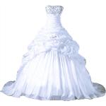 Weiße Bestickte Ärmellose Brautkleider & Hochzeitskleider aus Taft für Damen Größe 3 XL für die Braut für den für den Winter 