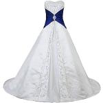 Elfenbeinfarbene Bestickte Elegante Brautkleider A-Linie aus Satin für Damen Größe M für den für den Winter 