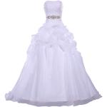 Weiße Elegante Brautkleider & Hochzeitskleider aus Organza für Damen Größe 3 XL für die Braut für den für den Winter 