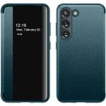 Grüne Samsung Galaxy S21 5G Hüllen Art: Flip Cases mit Bildern aus Leder mit Sichtfenster 