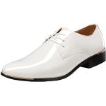 Weiße Lack-Optik Business Hochzeitsschuhe & Oxford Schuhe mit Schnürsenkel aus Leder für Herren Größe 47 