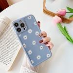 Reduzierte Blaue iPhone 13 Pro Hüllen mit Gänseblümchen-Motiv mit Bildern aus Silikon für Damen 