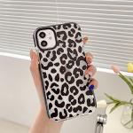 Reduzierte Schwarze Animal-Print iPhone 11 Hüllen Art: Bumper Cases mit Leopard-Motiv durchsichtig aus Silikon stoßfest für Damen 