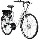 ZÜNDAPP E Bike 700c Damenrad Pedelec Z503 28 Zoll Elektrofahrrad E Damenrad (weiß/grün, 49 cm)
