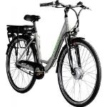 Zündapp E-Bike City Z502/700c Damen Retro Hollandrad 28 Zoll RH 48cm 7-Gang 468 Wh grau grün
