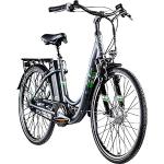 ZÜNDAPP E Bike City 28 Zoll | Elektro Fahrrad für 150-175 cm | 7 Gang Ebike Vorderrad Motor | E-Bike Elektrofahrrad mit Beleuchtung | Retro Hollandrad Green 3.7 (grau, 48 cm)