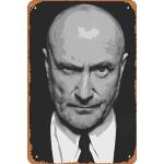 Zuhhgii FLmiling Phil Collins Plakette Poster Metall Blechschild Retro Vintage 20,3 x 30,5 cm Wanddekoration