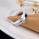 Nickelfreie Silberne Keramik Ringe aus Chirurgenstahl mit Zirkon für Damen zum Valentinstag 