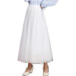 Weiße Elegante Maxiröcke aus Tüll für Damen Einheitsgröße für Partys für den für den Sommer 