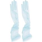 Hellblaue Elegante Lange Handschuhe durchsichtig für Damen Einheitsgröße für die Braut 