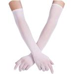 Weiße Lange Handschuhe aus Mesh für Damen Einheitsgröße 