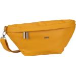 Gelbe Damenbauchtaschen & Damenhüfttaschen mit Reißverschluss aus Kunstleder 