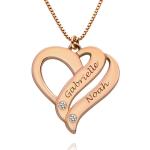 Reduzierte Rosa Damenhalsketten & Damenhalsschmuck vergoldet aus Rosegold mit Diamant graviert zum Valentinstag 
