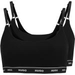 Schwarze HUGO BOSS HUGO Bio Bralettes aus Baumwolle mit verstellbaren Trägern für Damen Größe XS 2-teilig 