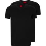 Schwarze HUGO BOSS HUGO Bio Nachhaltige V-Ausschnitt T-Shirts aus Baumwolle für Herren Größe XS 2-teilig 