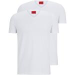 Weiße HUGO BOSS HUGO Nachhaltige V-Ausschnitt T-Shirts aus Baumwolle für Herren Größe XS 2-teilig 