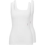 Weiße HUGO BOSS HUGO Bio Damenunterhemden aus Baumwolle Größe XS 2-teilig 