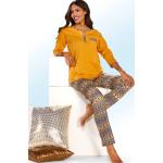 Olivgrüne bader Pyjamas lang aus Baumwolle für Damen Größe 3 XL 