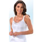 Weiße SPEIDEL Lingerie Bio Feinripp-Unterhemden aus Baumwolle für Damen Größe M 2-teilig 