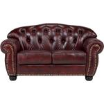 Rote Antike Chesterfield Sofas aus Leder Breite 50-100cm, Höhe 150-200cm 2 Personen 