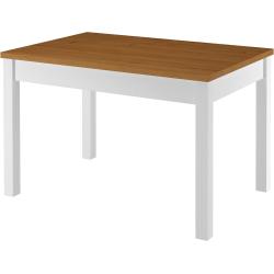 Erst-Holz Zweifarbiger Tisch 80x120 Esstisch Tischplatte Eichefarben weiße Beine Massivholz 90.70-51 AE - gold 90.70-51AE