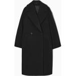 Schwarze Elegante COS Nachhaltige Wollmäntel aus Wolle für Damen Größe M 
