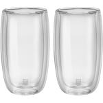 Weiße Zwilling Glasserien & Gläsersets 350 ml mit Kaffee-Motiv aus Glas doppelwandig 2-teilig 