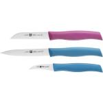 Zwilling Messer-Set Twin Grip, 3-teilig blau, pink Stahl, Kunststoff