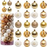 Reduzierte Goldene Christbaumkugeln & Weihnachtsbaumkugeln aus Kunststoff bruchsicher 30-teilig 