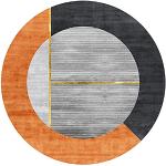 Orange Moderne Runde Runde Teppiche 140 cm matt maschinenwaschbar 